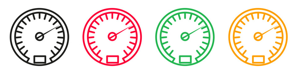 Speedometer icon depicting vehicle speed and performance, suitable for automotive industry and transportation designs