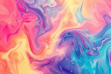 Poster - Abstract and colorful vibrant liquid marble texture with swirling pattern and artistic backdrop, perfect for wallpaper and design projects