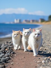 Sticker - cat on the beach