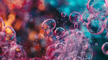 Wall Mural - A colorful image of bubbles in the air
