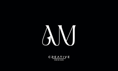 Canvas Print - AM, MA, A, M, Abstract Letters Logo Monogram