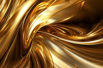 Poster - Luxurious golden swirl abstract background with metallic texture and vibrant, dynamic waves, perfect for modern, elegant wallpaper and digital art design