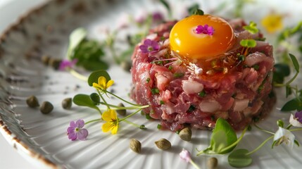 Wall Mural - AI generated illustration of a steak tartare