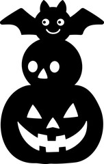 Sticker - Halloween pumpkin silhouette vector.
Jack o lantern pumpkin for halloween silhouette.