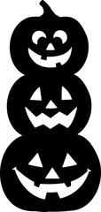 Sticker - Halloween pumpkin silhouette vector.
Jack o lantern pumpkin for halloween silhouette.