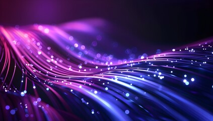 Poster - Abstract purple and blue background with fiber optic lines

