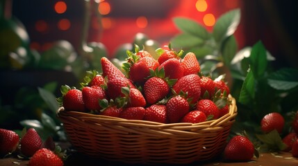 Canvas Print - strawberries at the market