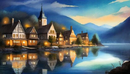 Canvas Print - night in the mountains