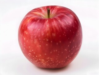 Wall Mural - A single fresh red apple on a clean white background