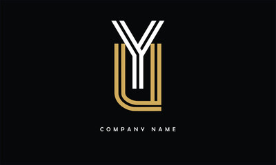 YU, UY, Y, U Abstract Letters Logo Monogram