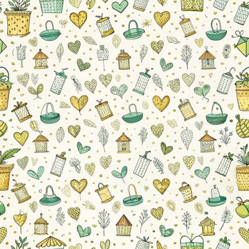 Hand drawn Seamless pattern of Fathers day.