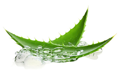 Aloe vera isolated on white or transparent background. AI Generated.