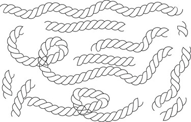 Wall Mural - Decorative Rope Design Element Clipart Set -Wavy and Curved