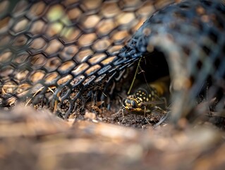 Closeup of a Predatory Insect Trap in a Natural Environment