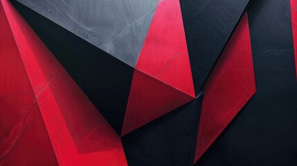 Poster - Red and Black Wall with Triangles