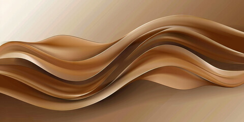 Wall Mural - Nostalgia (Brown): A simple, curved line resembling a wave, symbolizing reminiscence and longing for the past