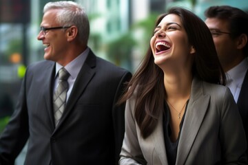 Wall Mural - south american businesspeople laughing