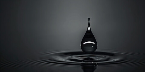 Wall Mural - Grief (Dark Gray): A teardrop shape symbolizing deep sadness or mourning