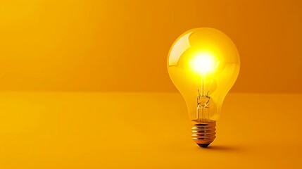 Wall Mural - **A yellow bulb glows warmly against its corresponding yellow backdrop.