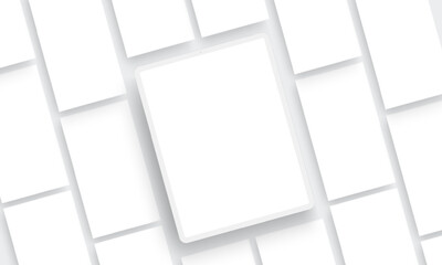 Fototapete - Clay Tablet Computer With Blank Screen And Social Media Screens For Showing Your Designs. Vector Illustration
