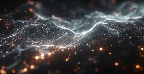 Aufkleber - Abstract analytics visualization, nodes in space. Generative AI.