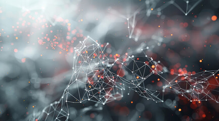 Aufkleber - Abstract analytics visualization, nodes in space. Generative AI.
