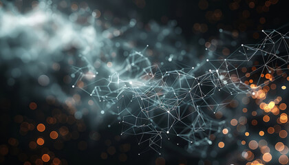 Aufkleber - Abstract analytics visualization, nodes in space. Generative AI.