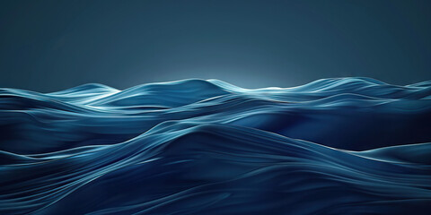 Wall Mural - Nostalgia (Dark Blue): A simple, curved line resembling a wave, symbolizing longing for the past