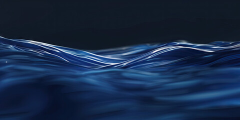 Wall Mural - Nostalgia (Dark Blue): A simple, curved line resembling a wave, symbolizing longing for the past