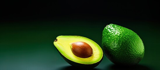 Poster - Avocado halves with a copy space image.