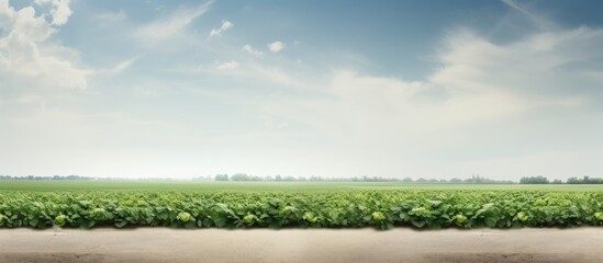 Poster - vegetable field lane with copy space image opportunity.