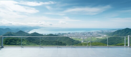 Aufkleber - Observing the view from the Mie Prefecture observation deck provides a scenic vista with a copy space image.