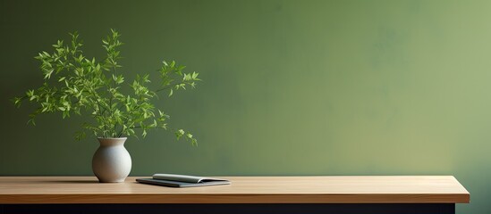 Aufkleber - Desk with a green plant and a springtime window, featuring ample copy space image.