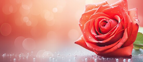 Poster - Delicious strawberry-flavored rose for Valentine's Day, with a refreshing essence on a background of copy space image.
