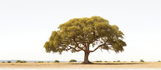Aufkleber - A tree standing alone with a white background providing empty space for image placement, creating a visually appealing composition.