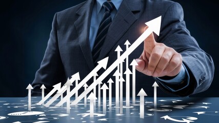 Poster - The arrows appear to be ascending like a stock market graph, suggesting a successful investment or a triumphant business move