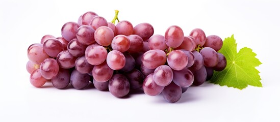Poster - Fresh ripe juicy grapes on a white background, with space for text or images.