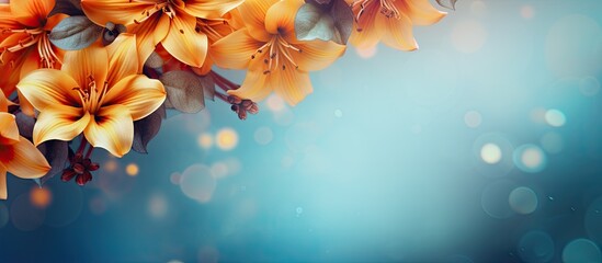 Aufkleber - Vibrant flowers for your design with copy space image.