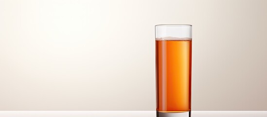 Poster - A tall glass filled with apple juice, with a blank space for adding text or images known as a copy space image.