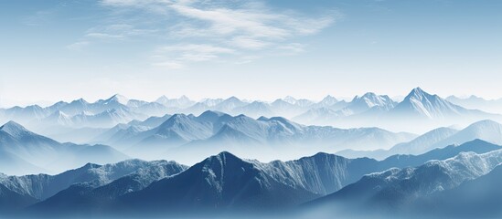 Aufkleber - Scenic mountains with clouds, creating a picturesque view with copy space image.