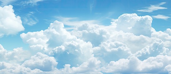 Poster - Fresh clouds fill the sky, providing a refreshing backdrop for the scene with ample copy space image.