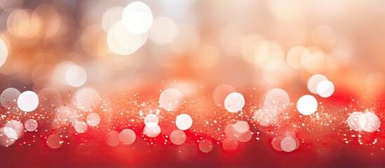 Poster - Natural bokeh background with red and white hues, ideal for copy space image.