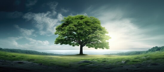 Poster - Isolated tree with copy space image of a background being edited.