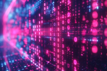 Digital Binary Technology Background created with Generative AI