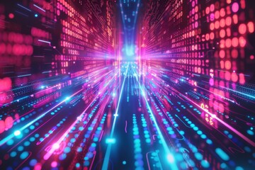 Digital Binary Technology Background created with Generative AI