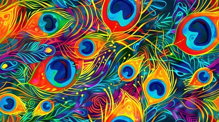  Radiant Peacock Feather Mandala A Mesmerizing Kaleidoscope of Color and Pattern