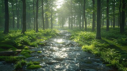 Poster - morning in the forest