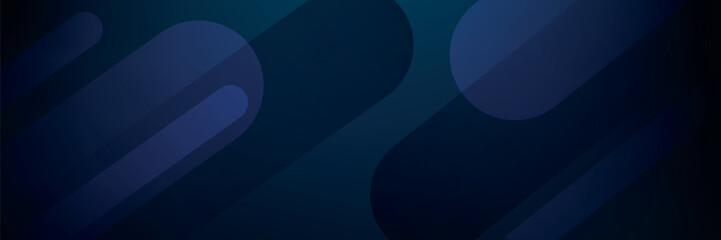 Wall Mural - dark blue abstract background with shiny geometric shapes graphics. modern blue gradient rounded rec