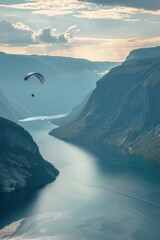 Poster - Paraglider over lake