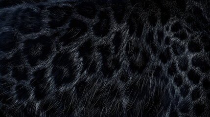 panther skin pattern, deep black fur texture background